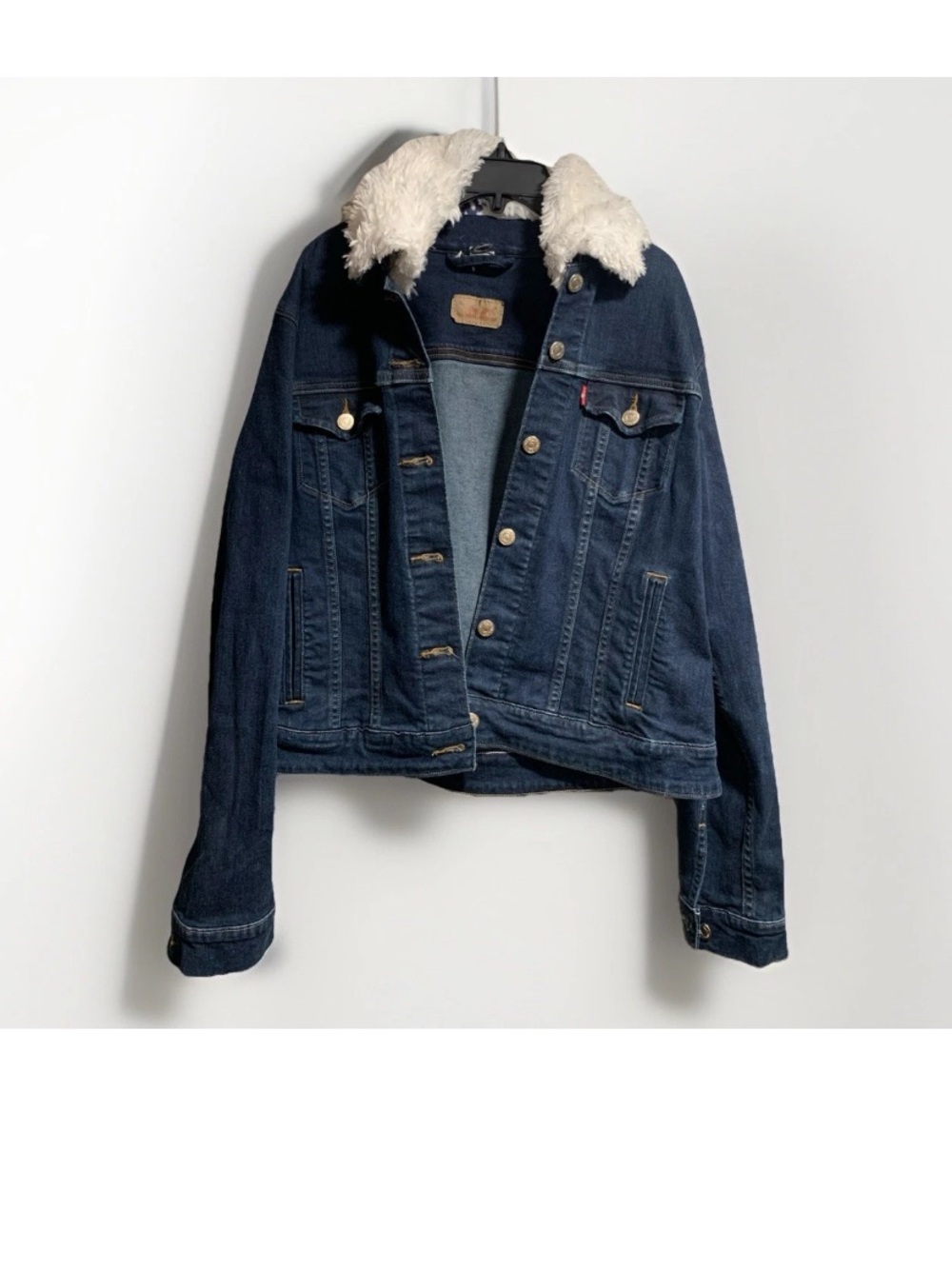 Vintage style Winter Levi's Strauss Vintage Women's Sherpa Jacket Dark Blue XL